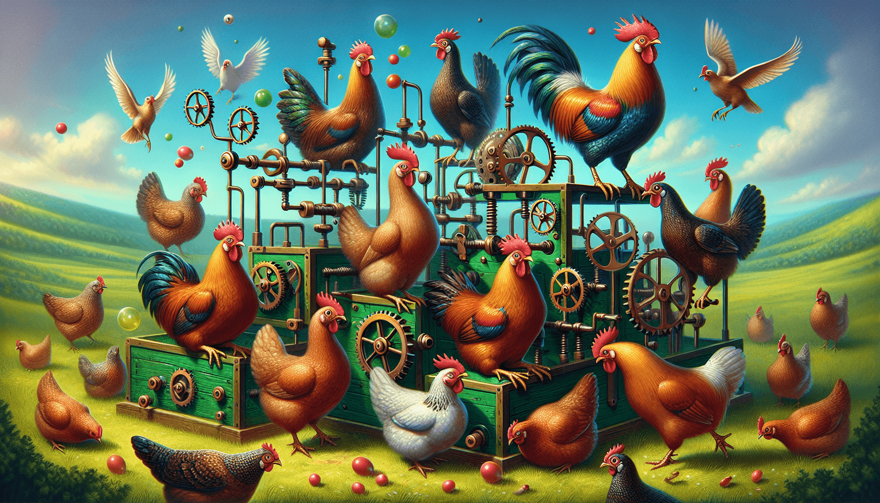 Chickens solving puzzles